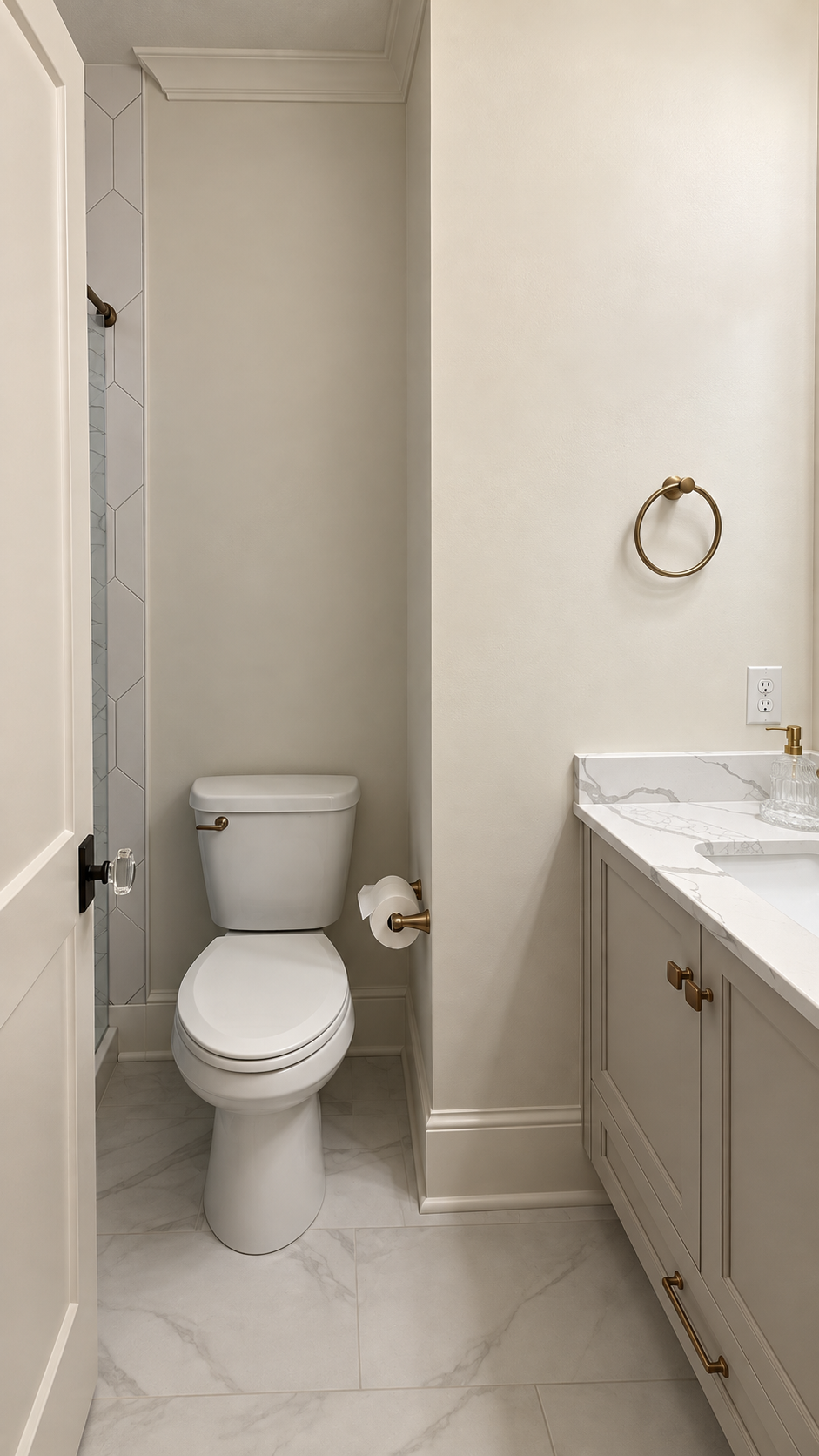 The Bloom Room en suite vanity and toilet