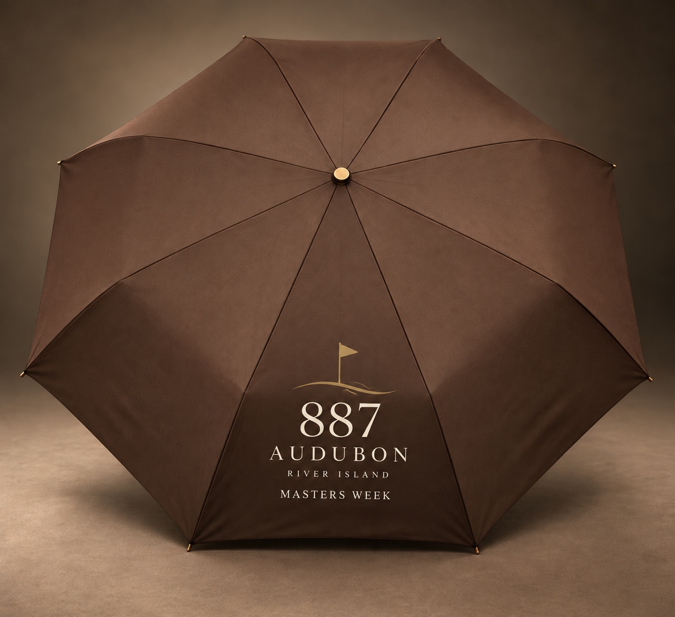 Brown 887 Audubon branded guest umbrella