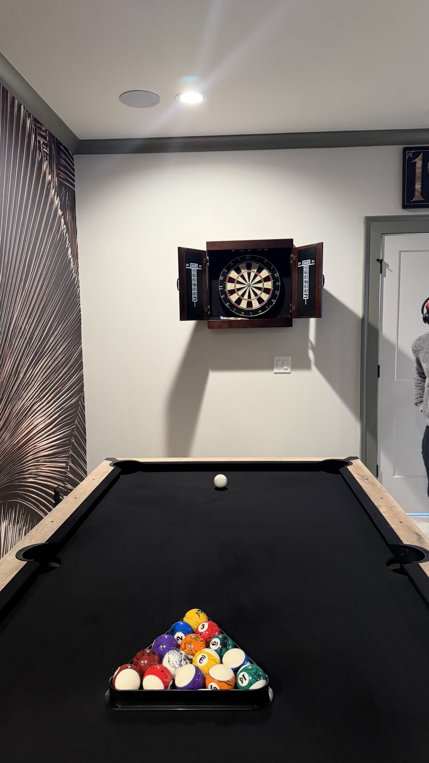 Pool table and Hathaway dartboard