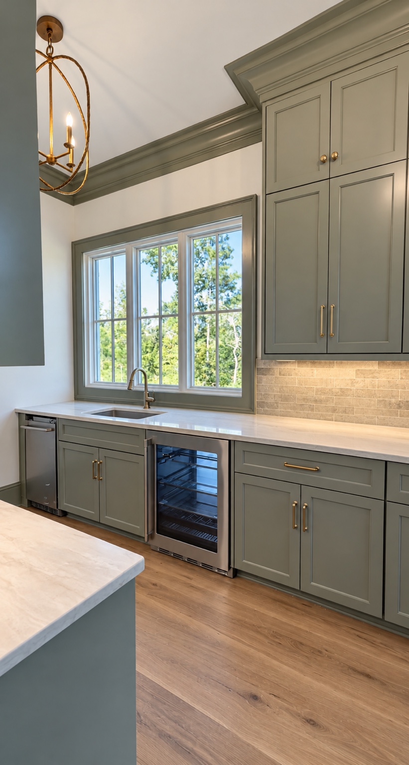 Butler pantry sink, beverage refrigerator and ice maker